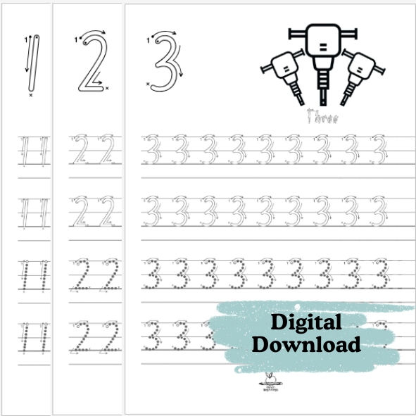 123 Construction Number Tracing Book (DIGITAL DOWNLOAD)